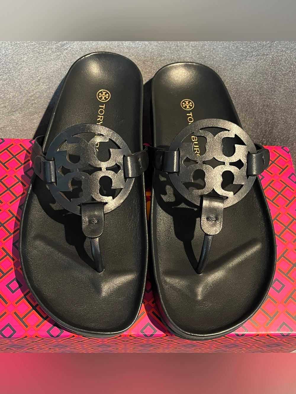 Tory Burch Women’s Sandals Miller Cloud Perfect Black Size 8 US